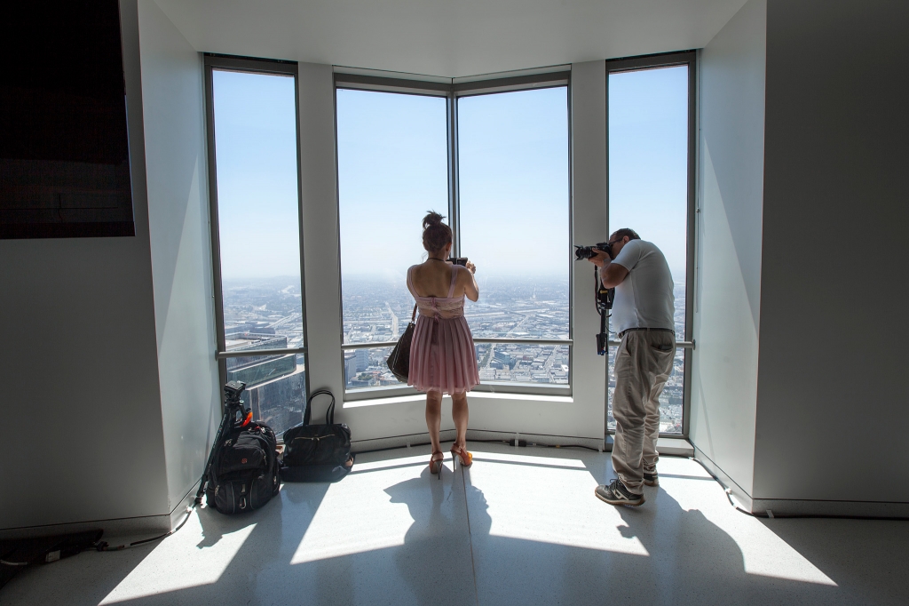 See the new slide at the US Bank Tower's Skyspace by following ladailynews on Snapchat