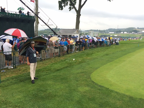 Play at the U.S. Open was delayed by rain