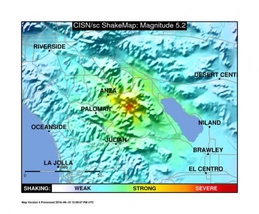 Earthquake shakes California desert area