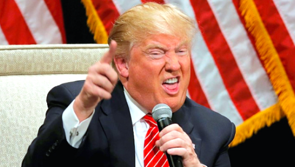 Republican U.S. presidential candidate Donald Trump speaks during a town hall campaign event in Hickory North Carolina