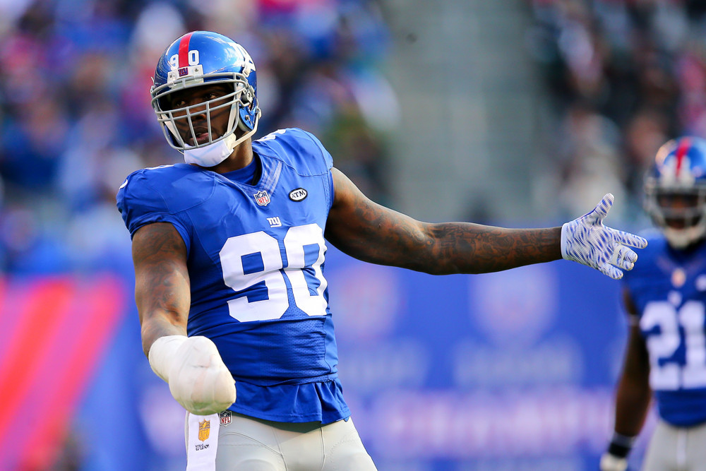 03 JAN 2016 New York Giants defensive end Jason Pierre Paul during the game between the New York Giants and the Philadelphia Eagles played at Met Life Stadiun in East Rutherford,NJ