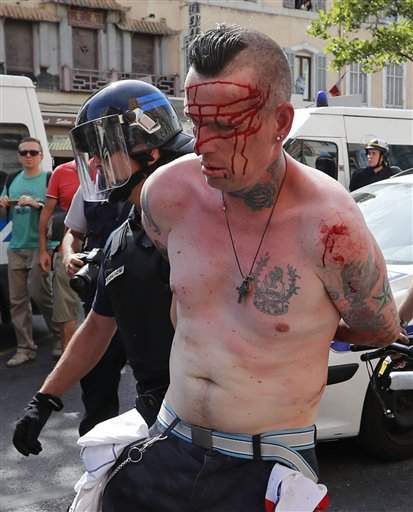 French courts convicts 6 English soccer fans for rioting