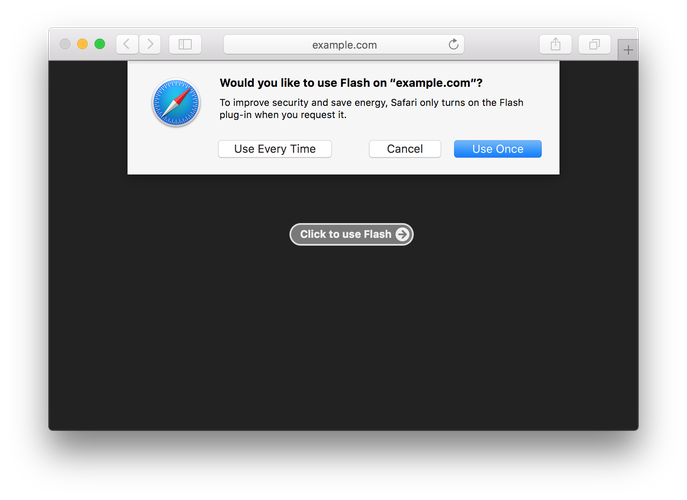 Safari in macOS Sierra Deactivates Flash and Other Plug-ins By Default