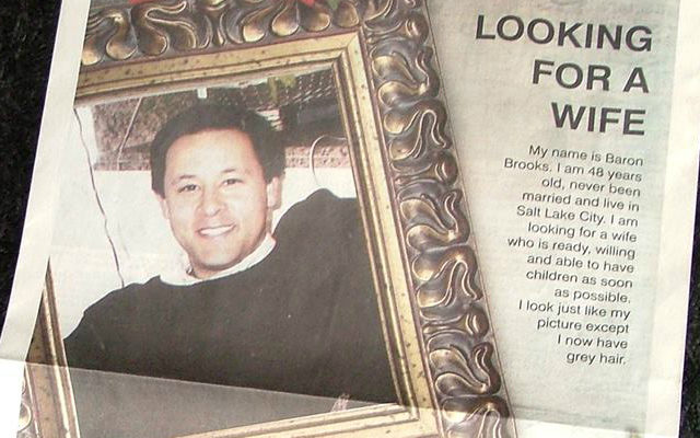 Salt Lake City man says he didn't place ad seeking wife