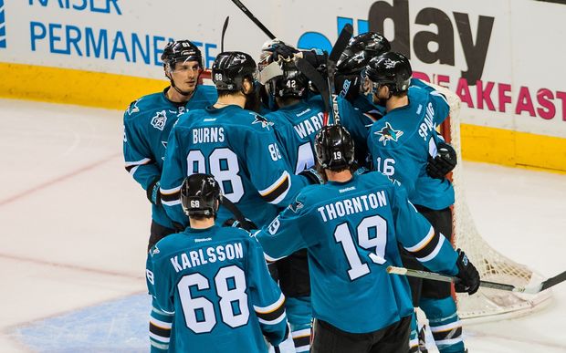 San Jose Sharks celebrate a goal