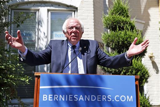 Democratic presidential candidate Sen. Bernie Sanders I-Vt. speaks during a news conference outside his campaign headquarters in Washington. For Hillary Clinton and Sanders getting to that Unit