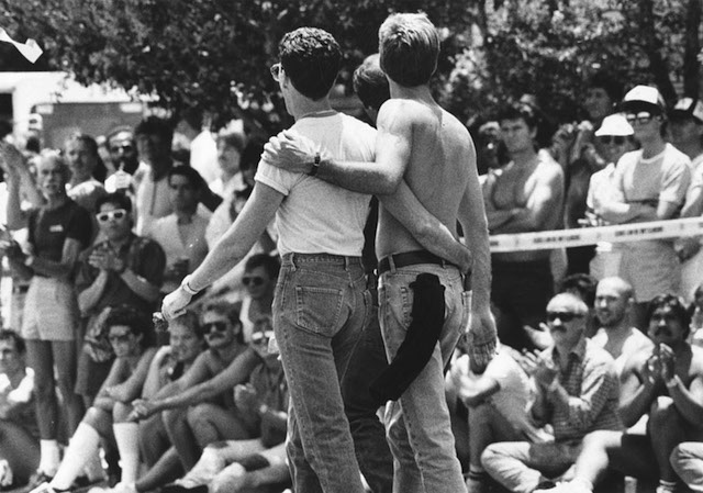 Santa Monica Boulevard during the West Hollywood Gay Pride Parade 1984