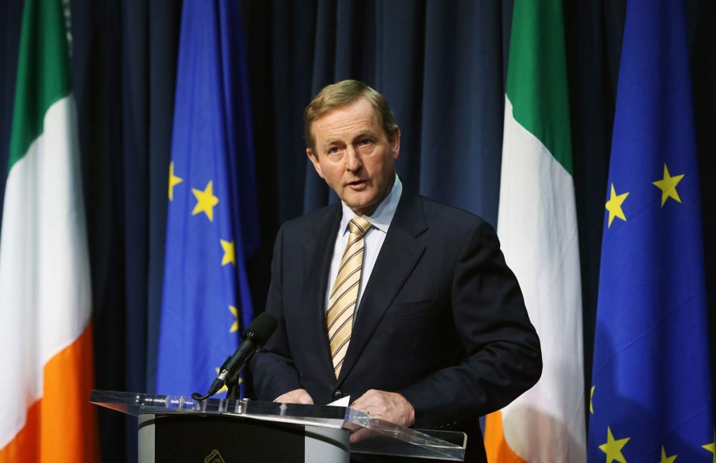 Irish Prime Miinister Enda Kenny speaks during a press conference in Dublin Friday