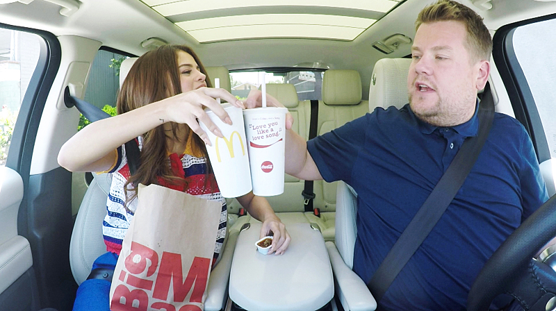 Selena Gomez & James Corden Lip Sync on a Roller Coaster for 'Carpool Karaoke'