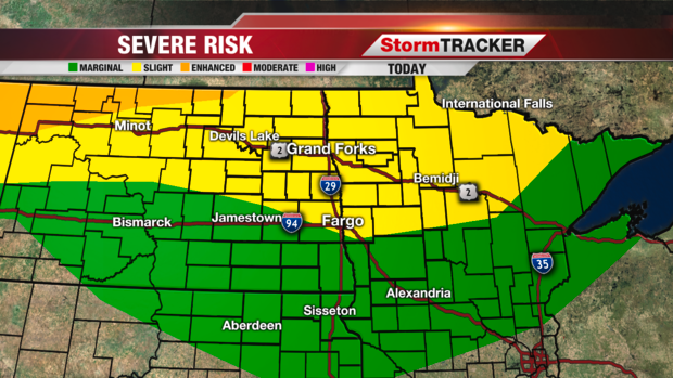 Thunderstorms move through southwestern Minnesota