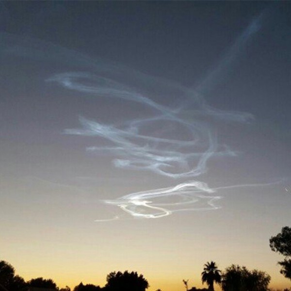 Smoke trail from a bright fireball whose sightings were centered on Arizona via David Adkins via American Meteor Society