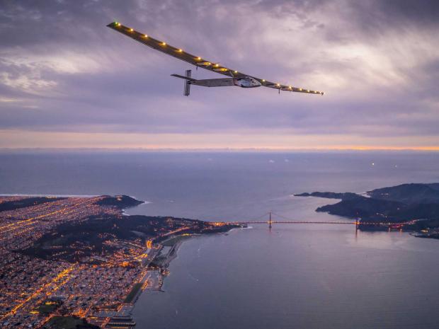 Solar-powered airplane lands in New York City