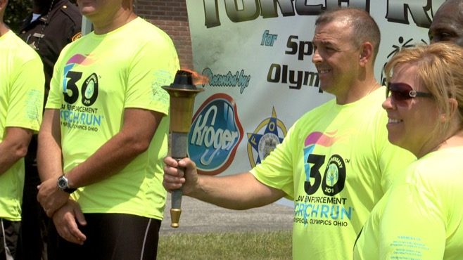 Local officers participated in the Torch Run through Youngstown