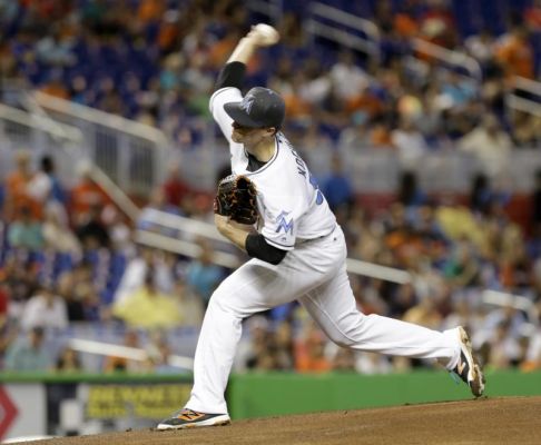 Miami Marlins Tom Koehler pitches against the Colorado