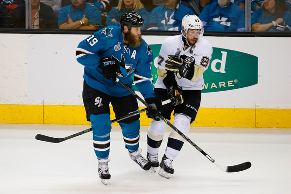 Stars Joe Thornton and Sidney Crosby are set to clash in Game 5 of the Stanley Cup Final.		Joe Sargent  Getty Images