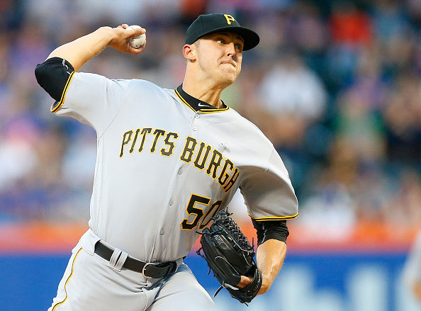 NEW YORK NY- JUNE 14 Jameson Taillon #50 of the Pittsburgh Pirates pitches in the second inning against the New York Mets at Citi Field