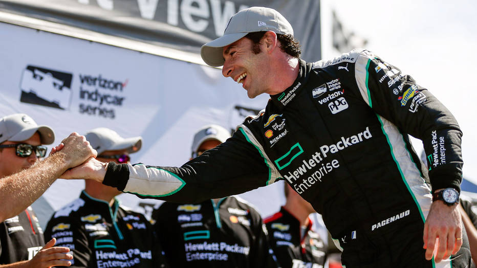 Simon Pagenaud Team Penske Chevrolet dominate Indy Car qualifying on Belle Isle