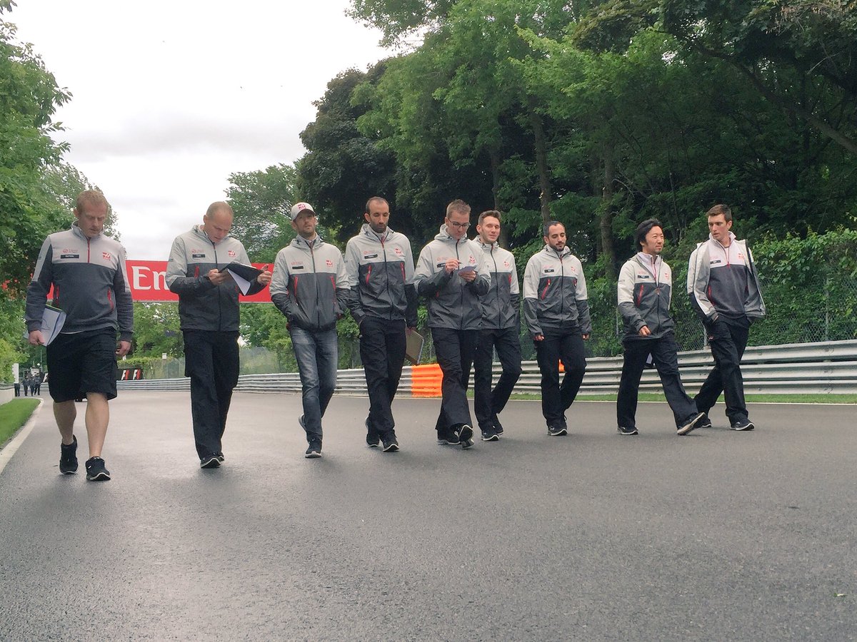 The Haas F1 Team taking part in a track walk prior to the Canadian Grand Prix. Source Haas F1 Team