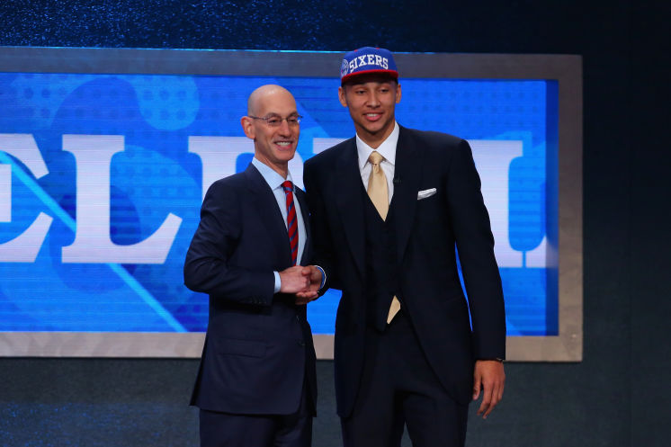 I’m the 1 Ben Simmons a forward who played one season at LSU joins NBA commissioner Adam Silver onstage after being drafted first overall by the 76ers