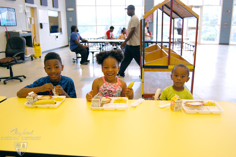 These children enjoyed the free meals courtesy of Oxford School District