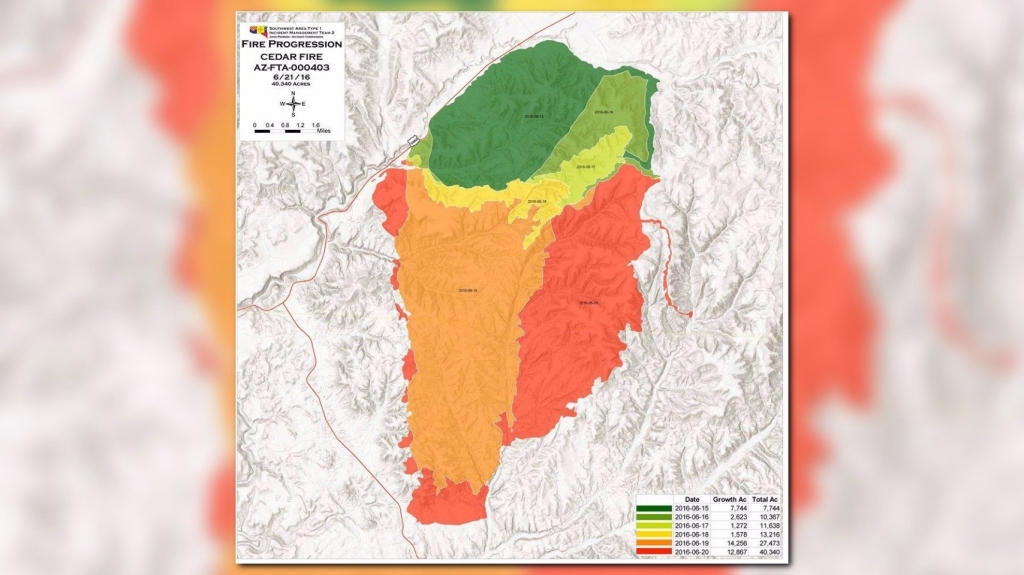 This image shows the growth of the fire from first report on June 15 to most-recent data on June 20