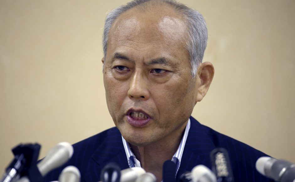 Tokyo Gov. Yoichi Masuzoe speaks during a press conference at Tokyo Metropolitan Government headquarters in Tokyo. Pic AP