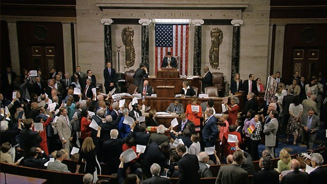 Democrats stage sit-in on guns Republicans unmoved