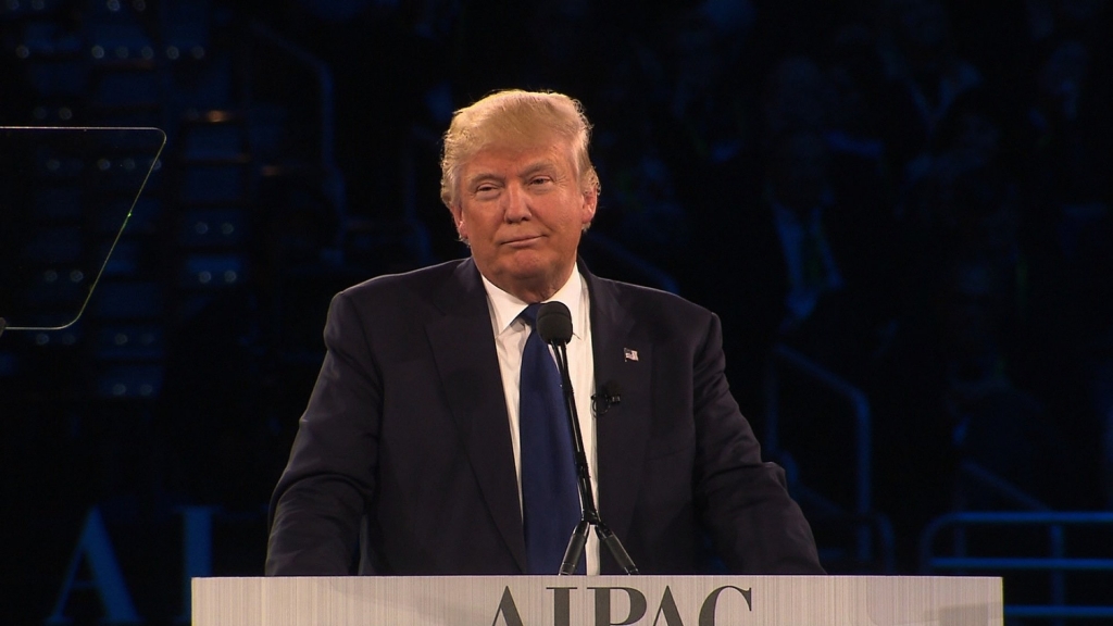 Donald Trump speaks at AIPAC