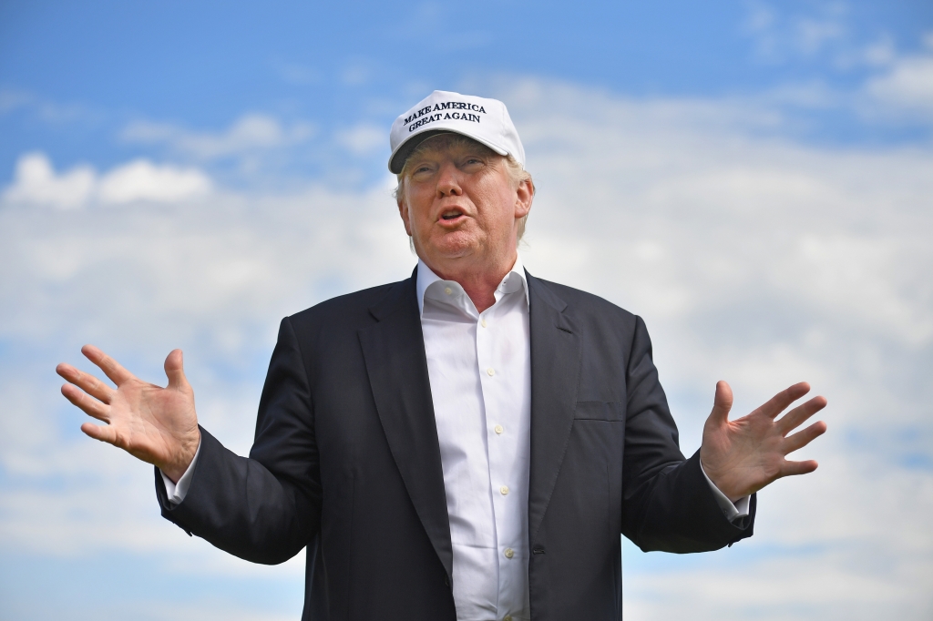 ABERDEEN SCOTLAND- JUNE 25 Presumptive Republican nominee for US president Donald Trump visits Trump International Golf Links