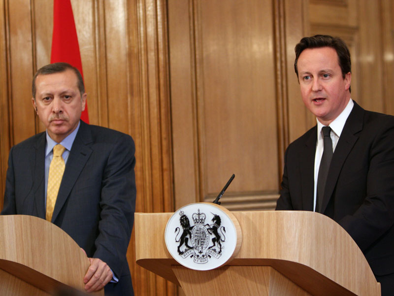 Turkey's PM with the UK's PM