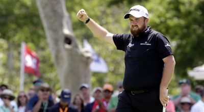 Shane Lowry of the Republic of Ireland reacts after making a birdie on the ninth hole during the rain-delayed second round of the U.S. Open golf championship at Oakmont Country Club on Saturday in Oakmont Pennsylvania. (Gene J. Puskar  The Associated