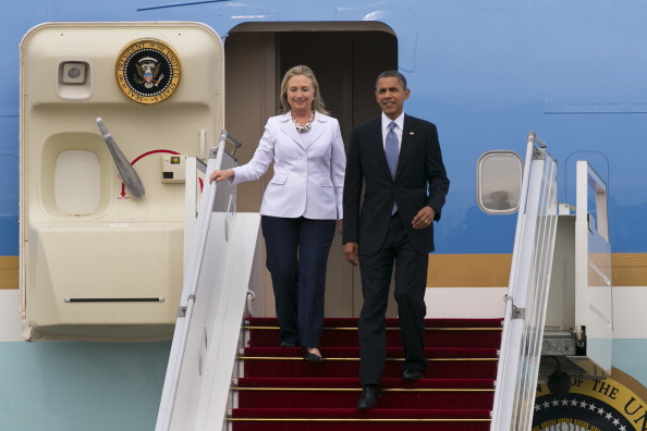 US President Barack Obama and Hillary Clinton