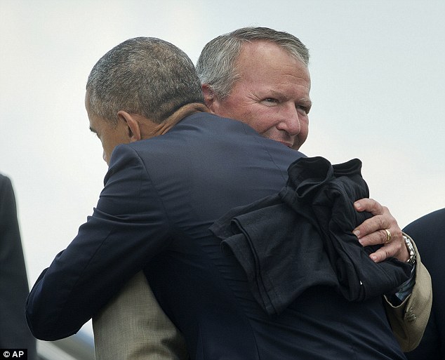 President Barack Obama arrived in Orlando on Thursday for an afternoon of meetings with local officials and families of the tragedy's 49 victims. He's seen here hugging Orlando Mayor Buddy Dyer