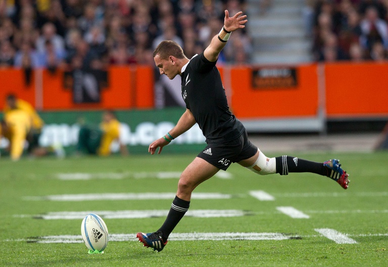 AFP  File  Marty Melville Aaron Cruden of New Zealand kicks a penalty goal during the Bledisloe Cup rugby union match between the New Zealand All Blacks and Australia in Dunedin