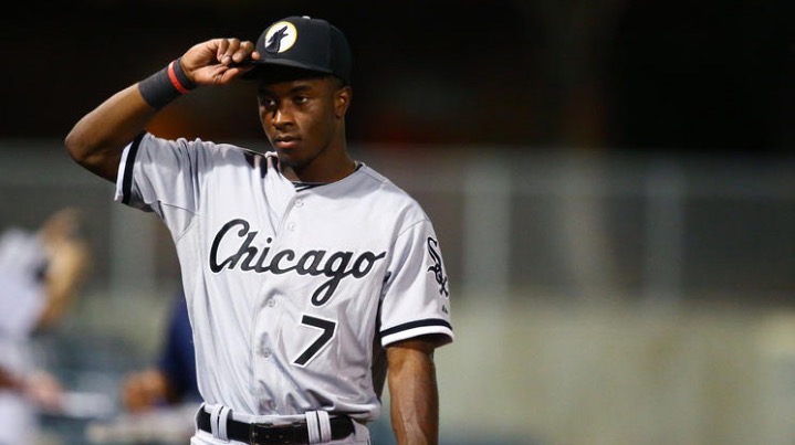 White Sox infielder Tim Anderson plays for the Glendale Desert Dogs during an Arizona Fall League game in 2014