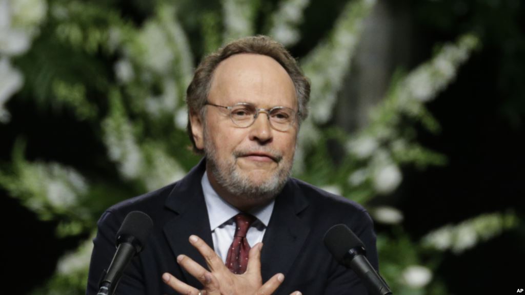 Comedian Billy Crystal delivers a eulogy during Muhammad Ali's memorial service in Louisville Ky