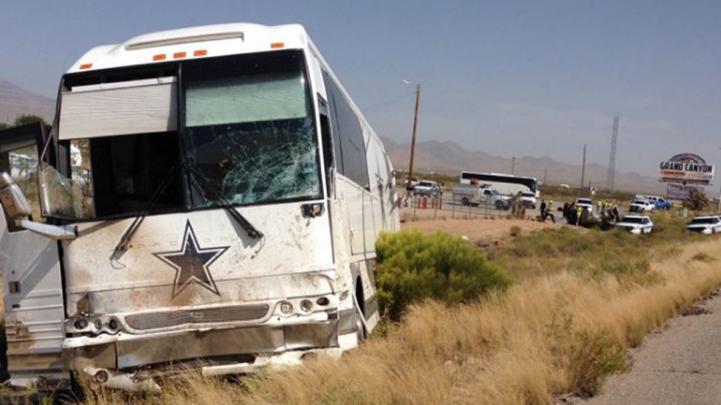 A Cowboys tour bus was involved in a fatal crash Sunday afternoon in northwestern Arizona. Credit Arizona Department of Public Safety