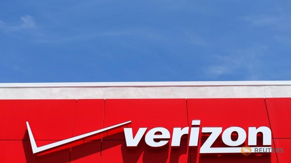 A Verizon sign is seen at a retail store in San Diego California