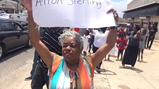 Crowds gather for Alton Sterling vigil