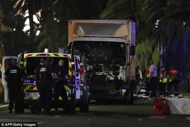 A truck ploughed through a large group of people in Nice France during a terrorist attack on Bastille Day