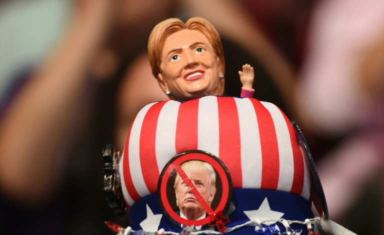 AFP  Robyn BeckA pro Hillary hat on the third day of the Democratic National Convention