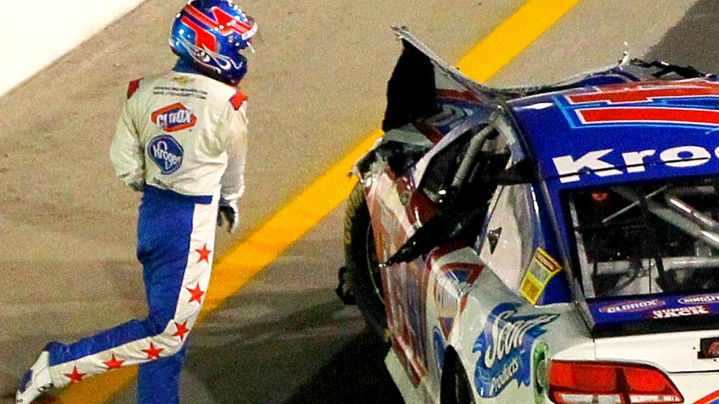 AJ Allmendinger wrecked and peeved