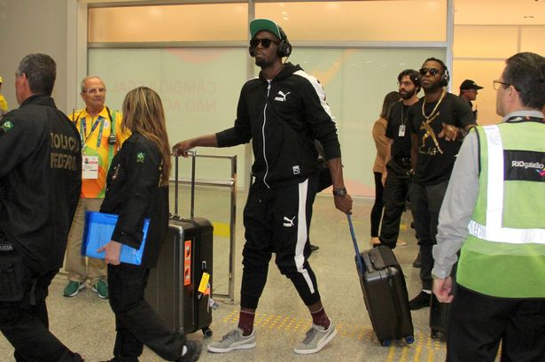 Rio de Janeiro Brazil- Usain Bolt arrives in Rio De Janeiro for the 2016 Olympic Games which begins on August 5th and will end on August 21st