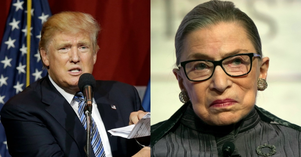 Justice Ruth Bader Ginsburg backtracks on her comments about Donald Trump