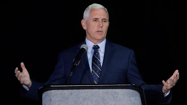 APIndiana Gov. Mike Pence speaks during the Innovation Showcase