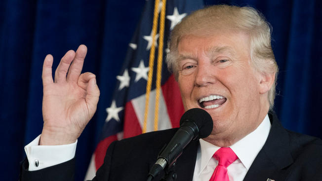 APRepublican presidential candidate Donald Trump speaks during a news conference at Trump National Doral Wednesday