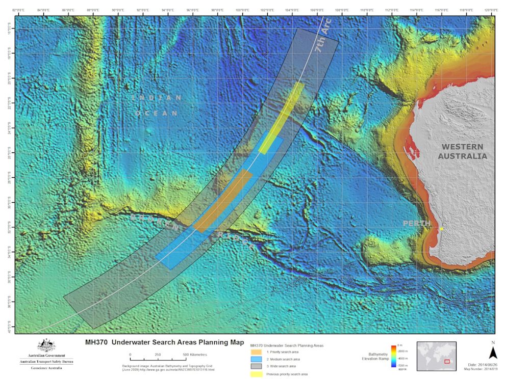 ATSBThe MH370 underwater search area in the southern Indian Ocean. As of now the search plans to conclude this summer if the plane is not found