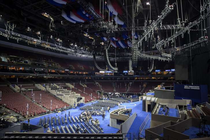 Aaron P. Bernstein 
 

 
The convention floor is quiet Saturday ahead of the Democratic National Convention at the Wells Fargo Center in Philadelphia