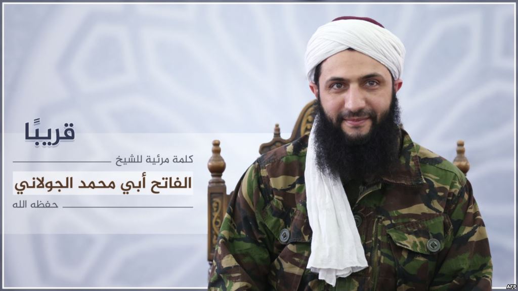 Al Manara al-Bayda the official news arm of Al Nusra Front al-Qaida's Syrian affiliate allegedly shows the group's chief Abu Mohammad al Jolani at an undisclosed location in the first ever