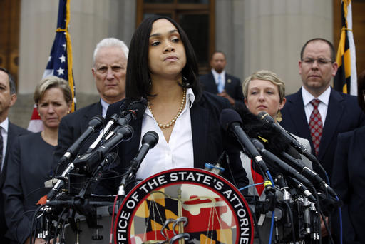 Baltimore. Mosby announced criminal charges against all six officers suspended after Freddie Gray suffered a fatal spinal injury while